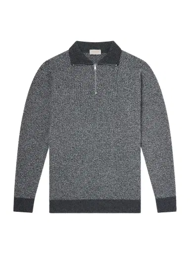 John Smedley Recycled-Cashmere and Wool-Blend Half-Zip Sweater - Men | Thumbnail 1 John Smedley Recycled-Cashmere and Wool-Blend Half-Zip Sweater - Men | Thumbnail 1