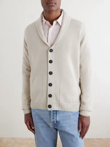 John Smedley Rockford Shawl-Collar Recycled-Cashmere and Merino Wool-Blend Cardigan - Men | Thumbnail 3 John Smedley Rockford Shawl-Collar Recycled-Cashmere and Merino Wool-Blend Cardigan - Men | Thumbnail 3