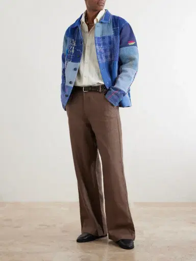 Kartik Research Kantha Patchwork Embroidered Cotton Jacket - Men | Thumbnail 2 Kartik Research Kantha Patchwork Embroidered Cotton Jacket - Men | Thumbnail 2