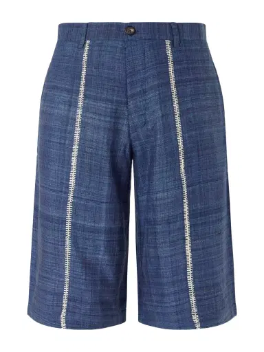 Kartik Research Rabari Straight-Leg Embroidered Silk Shorts - Men | Thumbnail 1