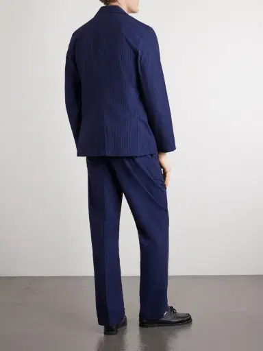 Portuguese Flannel Atlantico Organic Cotton-Seersucker Suit Jacket - Men | Thumbnail 4