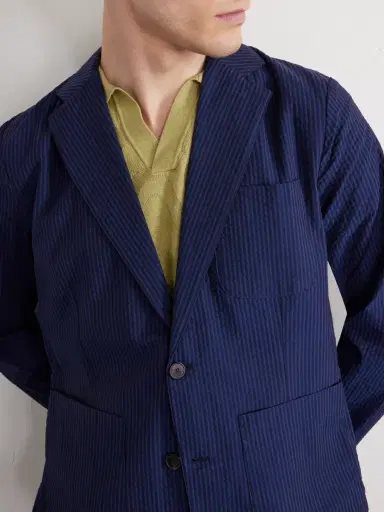 Portuguese Flannel Atlantico Organic Cotton-Seersucker Suit Jacket - Men | Thumbnail 5