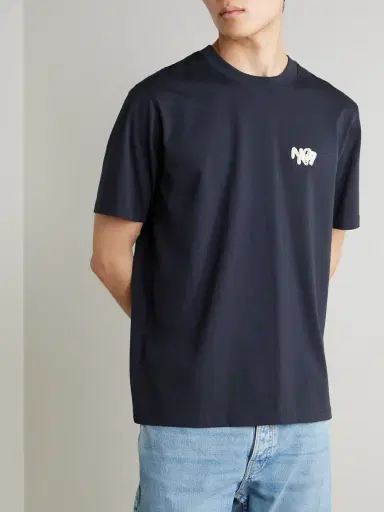 NN07 Adam App 3209 Logo-Appliquéd Pima Cotton-Jersey T-Shirt - Men | Thumbnail 3 NN07 Adam App 3209 Logo-Appliquéd Pima Cotton-Jersey T-Shirt - Men | Thumbnail 3