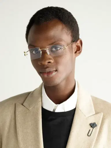 Cartier Eyewear Rectangle-Frame Gold-Tone Optical Glasses - Men | Thumbnail 2