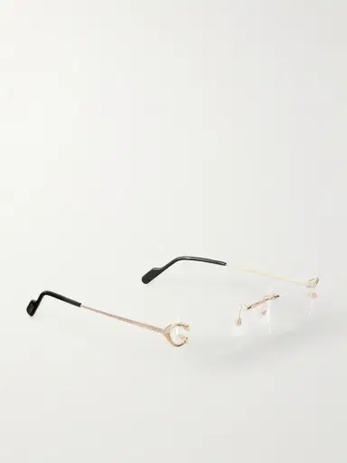 Cartier Eyewear Rectangle-Frame Gold-Tone Optical Glasses - Men | Thumbnail 3