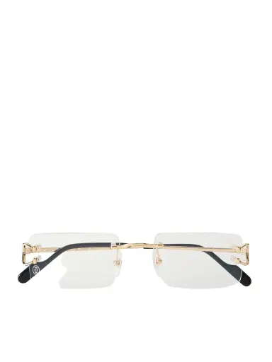 Cartier Eyewear Rectangle-Frame Gold-Tone Optical Glasses - Men | Thumbnail 1