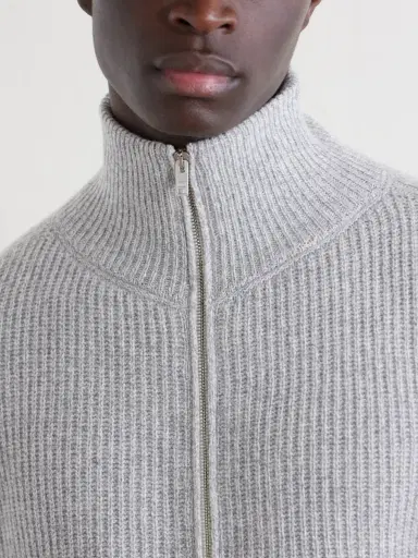 John Smedley Mallam Ribbed Recycled-Cashmere and Wool-Blend Zip-Up Cardigan - Men | Thumbnail 5 John Smedley Mallam Ribbed Recycled-Cashmere and Wool-Blend Zip-Up Cardigan - Men | Thumbnail 5