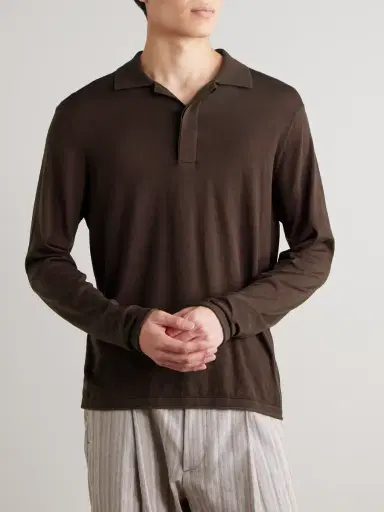NN07 Sammy 60047 Cotton and Silk-Blend Polo Shirt - Men | Thumbnail 3