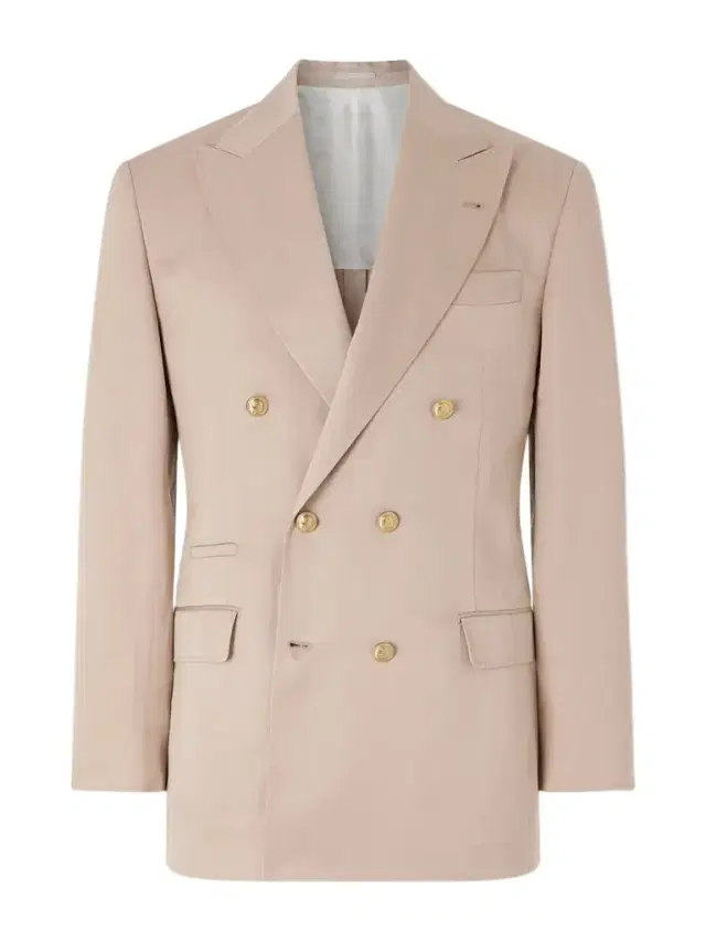 Double-Breasted Silk and Linen-Blend Twill Blazer - Men