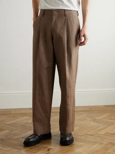 NN07 Kay 1454 Straight-Leg Pleated Linen Trousers - Men | Thumbnail 3