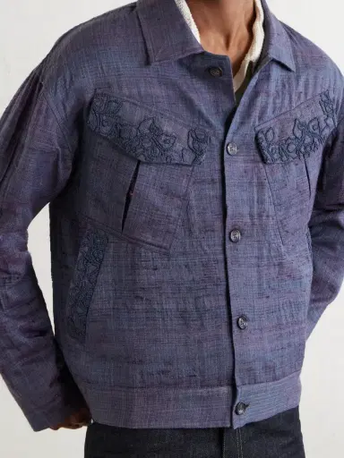 Kartik Research Gul Embroidered Wool and Silk-Blend Jacket - Men | Thumbnail 5