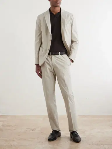 Boglioli Straight-Leg Cotton-Blend Suit Trousers - Men | Thumbnail 2