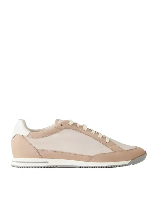 Suede-Trimmed Canvas Sneakers - Men
