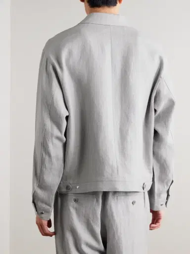 NN07 Petrus 1455 Oversized Pinstriped Linen Blouson Jacket - Men | Thumbnail 4 NN07 Petrus 1455 Oversized Pinstriped Linen Blouson Jacket - Men | Thumbnail 4