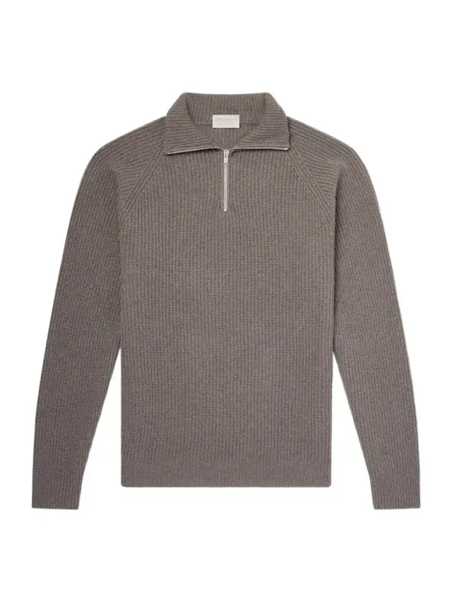 John Smedley Ryker Ribbed Recycled-Cashmere and Wool-Blend Half-Zip Sweater - Men