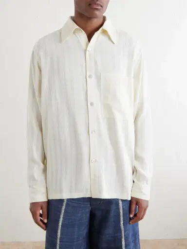 Kartik Research Pataudi Striped Silk Shirt - Men | Thumbnail 3