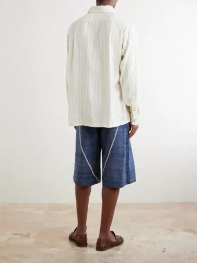Kartik Research Pataudi Striped Silk Shirt - Men | Thumbnail 4
