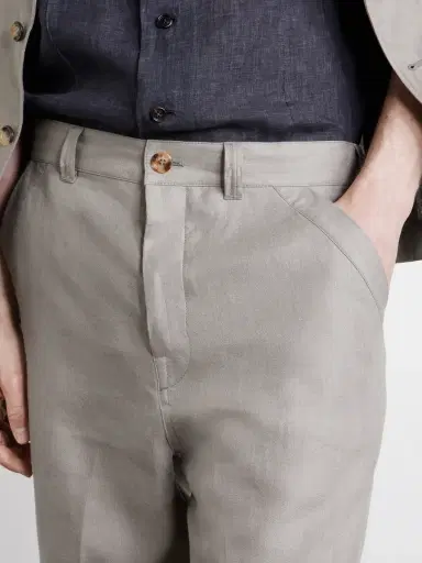 Brunello Cucinelli Straight-Leg Herringbone Linen Trousers - Men | Thumbnail 6