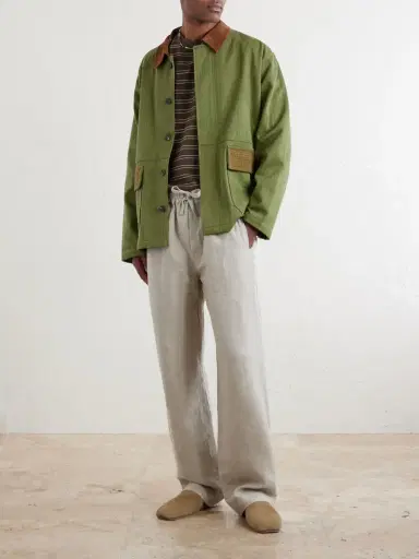 Kartik Research Jodhpur Embroidered Suede-Trimmed Cotton Jacket - Men | Thumbnail 2 Kartik Research Jodhpur Embroidered Suede-Trimmed Cotton Jacket - Men | Thumbnail 2