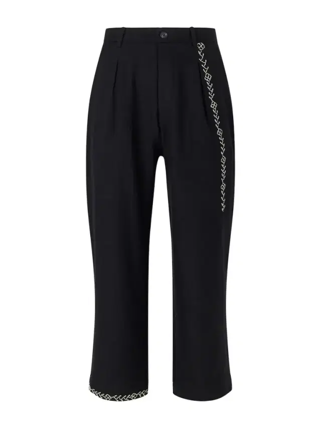 Kartik Research Straight-Leg Pleated Embroidered Wool Trousers - Men