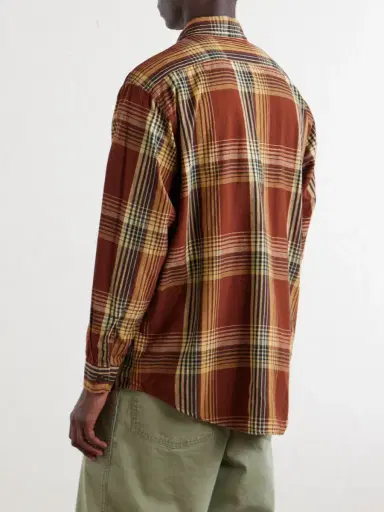 OrSlow Checked Cotton and Linen-Blend Shirt - Men | Thumbnail 4