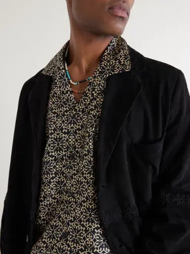 Kartik Research Camp-Collar Printed Silk Shirt - Men | Thumbnail 5