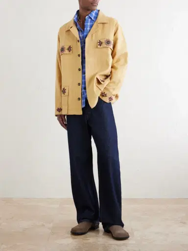 Kartik Research Jaisalmer Embroidered Linen Jacket - Men | Thumbnail 2 Kartik Research Jaisalmer Embroidered Linen Jacket - Men | Thumbnail 2