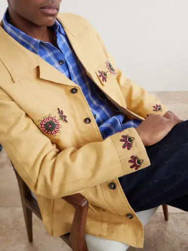 Kartik Research Jaisalmer Embroidered Linen Jacket - Men | Thumbnail 5 Kartik Research Jaisalmer Embroidered Linen Jacket - Men | Thumbnail 5