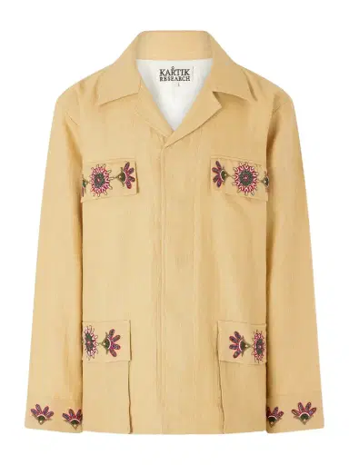 Kartik Research Jaisalmer Embroidered Linen Jacket - Men | Thumbnail 1 Kartik Research Jaisalmer Embroidered Linen Jacket - Men | Thumbnail 1