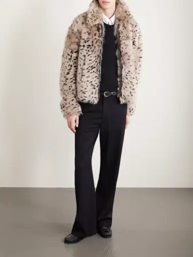 AMIRI Leather-Trimmed Plush Jacket - Men | Thumbnail 2 AMIRI Leather-Trimmed Plush Jacket - Men | Thumbnail 2