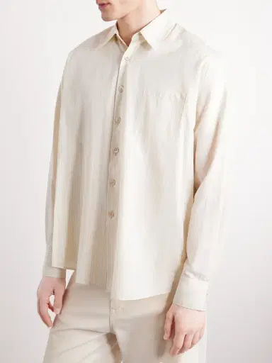 Our Legacy Above Striped Lyocell Shirt - Men | Thumbnail 3