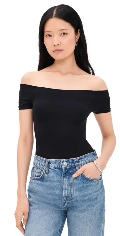Commando Ballet Cap Sleeve Thong Bodysuit Black One Size | Thumbnail 1