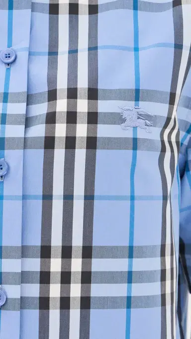 Burberry Abby Check Crop Top Cornflower Blue | Thumbnail 6