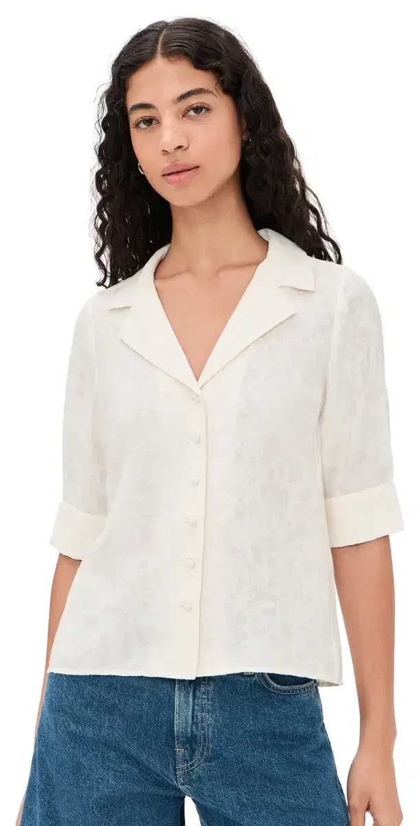 rag & bone Carmella hort leeve Top Cream