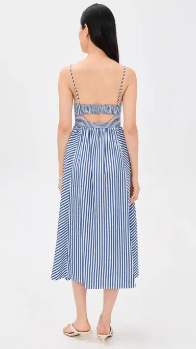 TANYA TAYLOR Vivien Dress Optic White/French Blue 8 | Thumbnail 3 TANYA TAYLOR Vivien Dress Optic White/French Blue 8 | Thumbnail 3