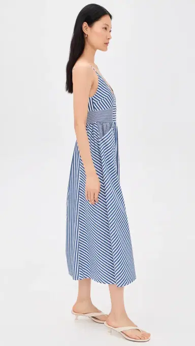 TANYA TAYLOR Vivien Dress Optic White/French Blue 8 | Thumbnail 4 TANYA TAYLOR Vivien Dress Optic White/French Blue 8 | Thumbnail 4