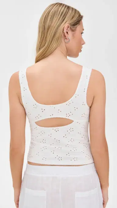 Free People Full Bloom Eyelet Cami Ivory L | Thumbnail 3