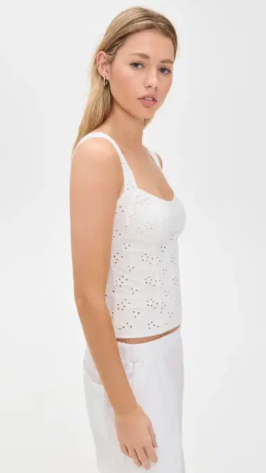 Free People Full Bloom Eyelet Cami Ivory L | Thumbnail 4