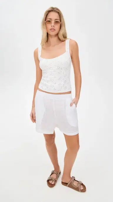 Free People Full Bloom Eyelet Cami Ivory L | Thumbnail 5