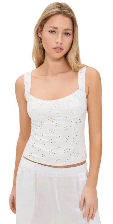 Free People Full Bloom Eyelet Cami Ivory L | Thumbnail 1