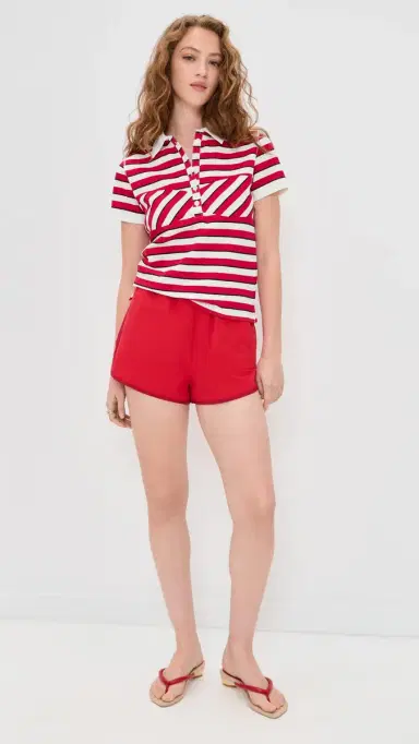 MIAOU Lou Polo Top Warped Stripe M | Thumbnail 5
