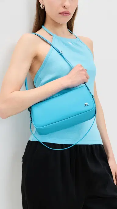 Courrèges Soft Leather Camera Bag Aqua One Size | Thumbnail 3 Courrèges Soft Leather Camera Bag Aqua One Size | Thumbnail 3