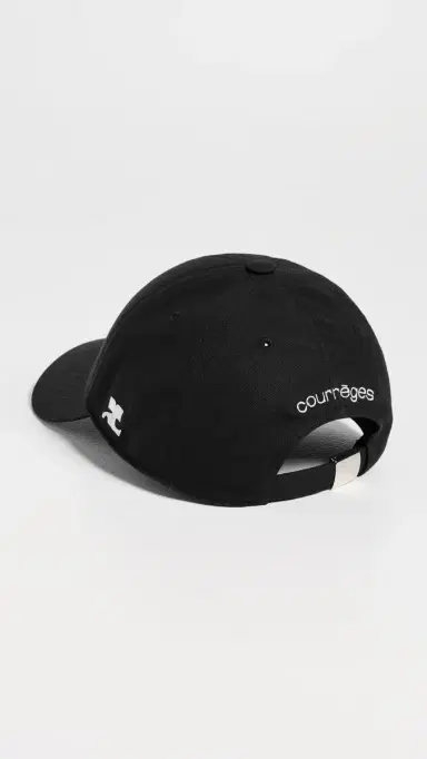Courrèges Signature Cotton Cap Black One Size | Thumbnail 4 Courrèges Signature Cotton Cap Black One Size | Thumbnail 4