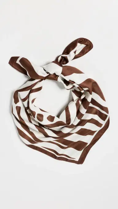 Lele Sadoughi Oversized Zebra Square Satin Scarf | Thumbnail 2