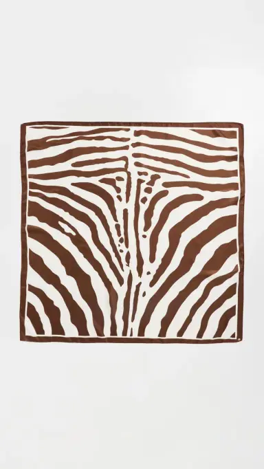 Lele Sadoughi Oversized Zebra Square Satin Scarf | Thumbnail 4