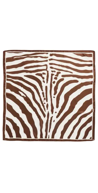 Lele Sadoughi Oversized Zebra Square Satin Scarf | Thumbnail 1