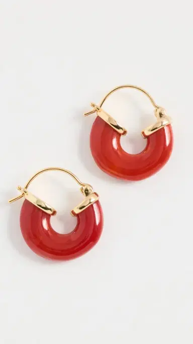 Anni Lu Petit Swell Hoops Bright Red One Size | Thumbnail 2