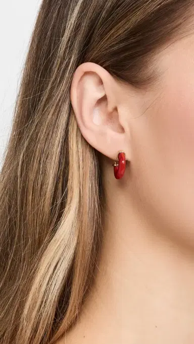 Anni Lu Petit Swell Hoops Bright Red One Size | Thumbnail 3