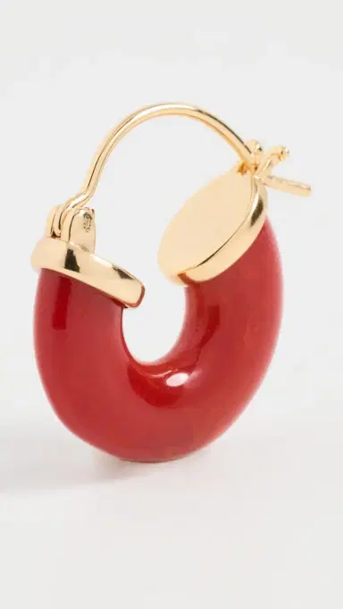 Anni Lu Petit Swell Hoops Bright Red One Size | Thumbnail 4