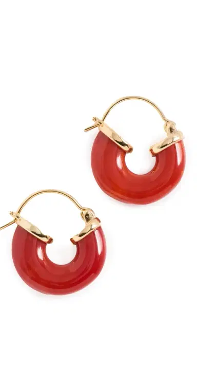 Anni Lu Petit Swell Hoops Bright Red One Size | Thumbnail 1